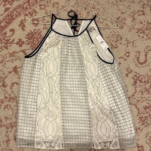 NWT White and Black Lace Tank
